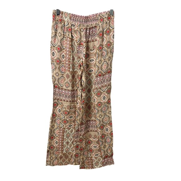 Boho Print High-Waisted Wide-Leg Pants Size S New Look Multicolor - Picture 1 of 8